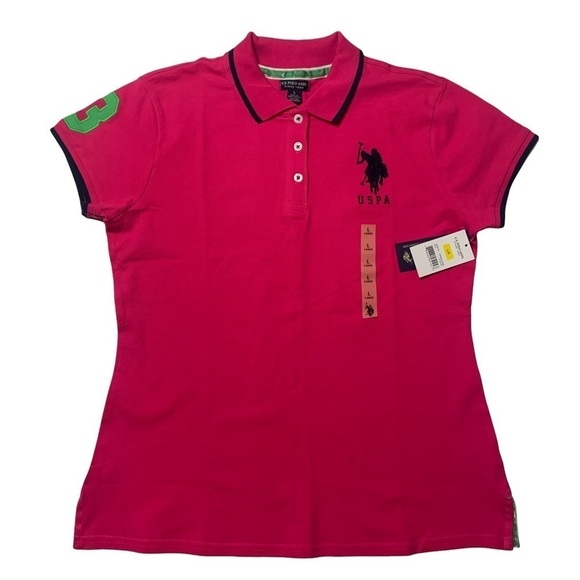 US Polo Assn. New With Tags Pink Triple Crown USPA Polo - Women Size Large - Picture 7 of 15